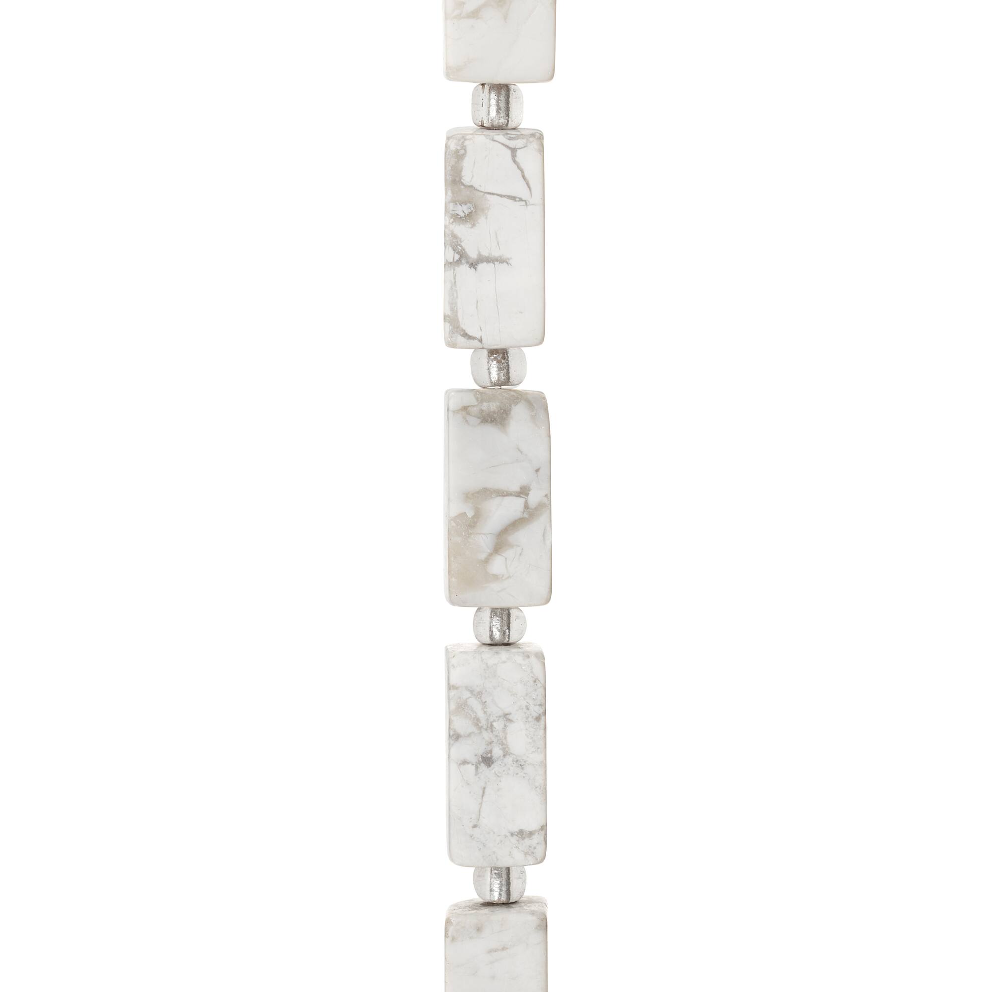 White Large Howlite Rectangle Beads, 16mm by Bead Landing™